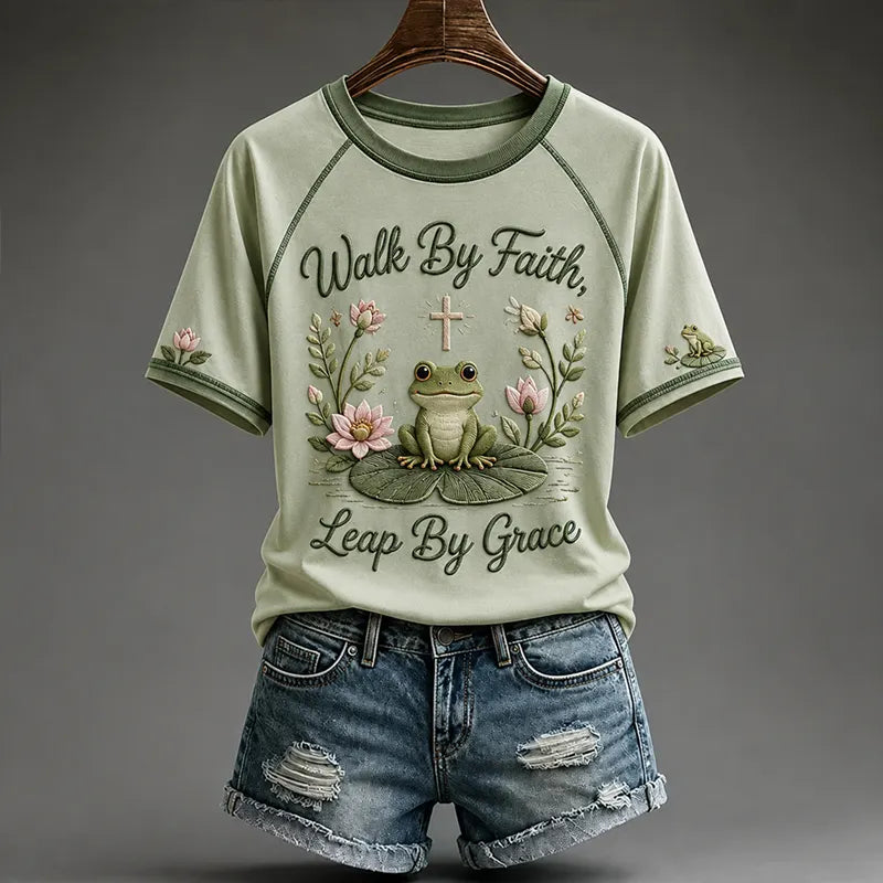 Women's Faith Floral Art Print T-Shirt