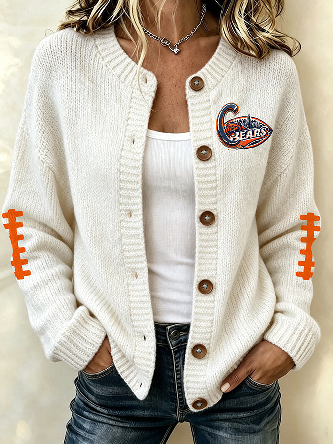 Women'S Football Sports Casual Knitted Jacket