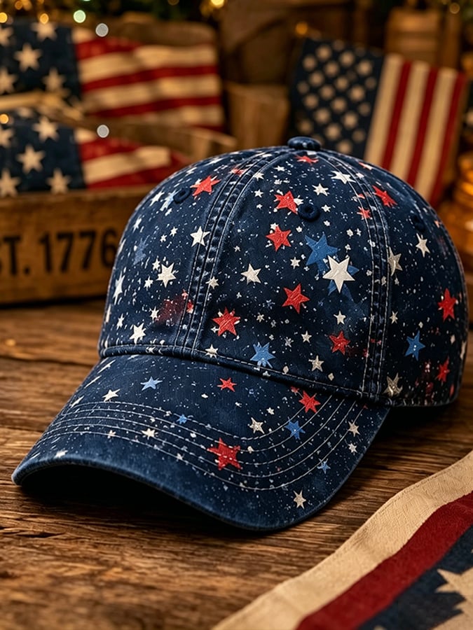 Unisex 250th Anniversary America 1776-2026 Flower Art Print Casual Hat