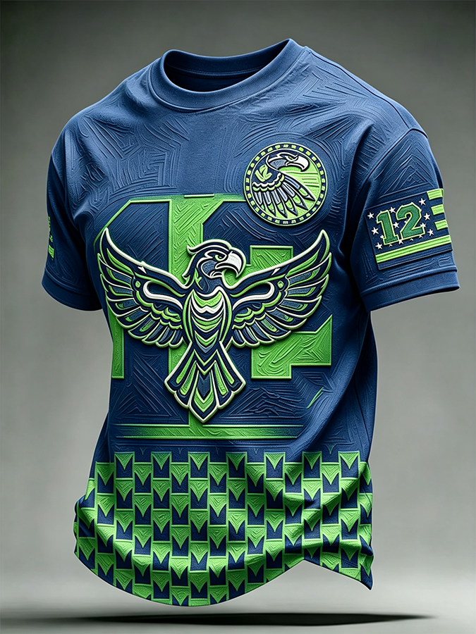 Men'S American Football Short Sleeved T-Shirt