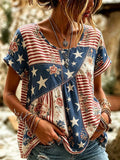 Women's Casual Retro Top with 250th Anniversary USA Print