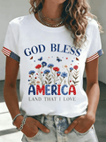 Women's 250Th Anniversary Independence Day  Print T-shirt