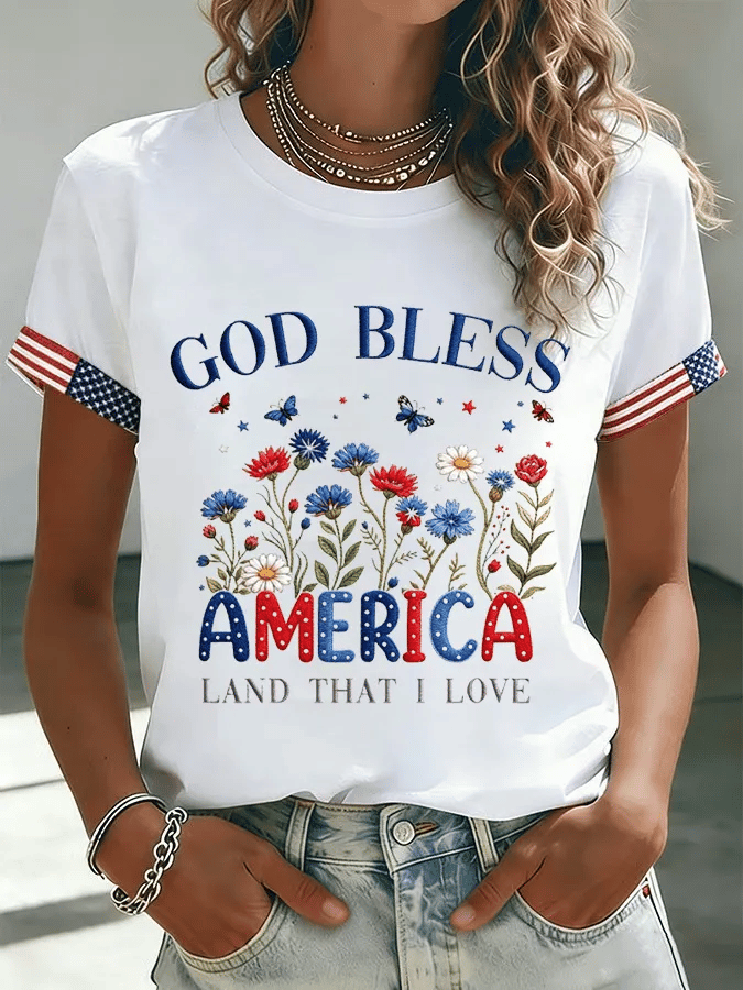 Women's 250Th Anniversary Independence Day  Print T-shirt