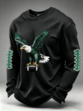 Men'S Casual Football Waffle Round Neck Top