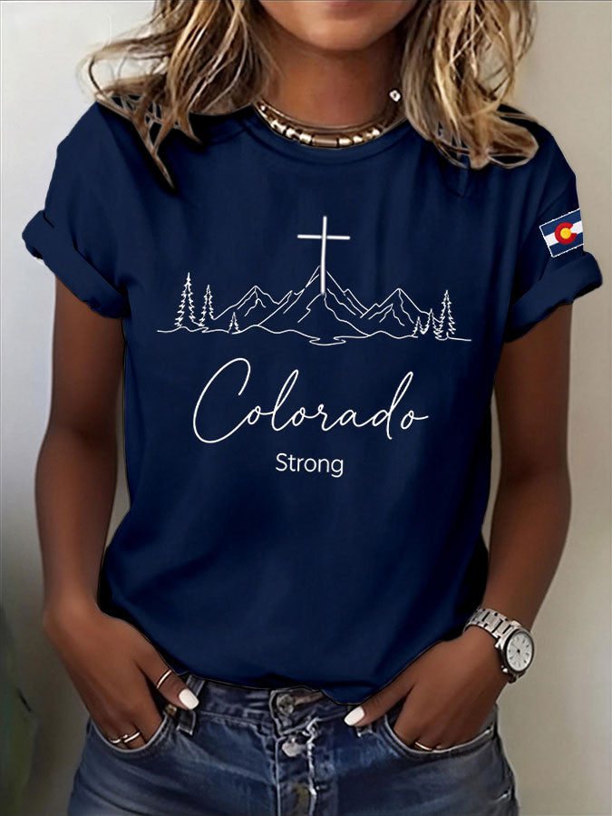 Women'S Colorado Strong Printed Casual T-Shirt