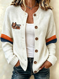 Women'S Football Fans Print Knitted Cardigan Top