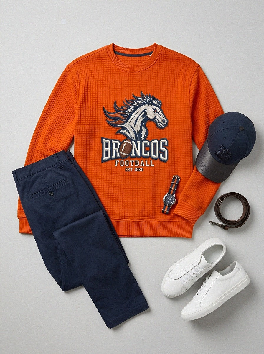 Men's Denver Broncos Horse Logo Football Est 1960 Printed T-shirt