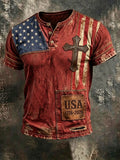 Men'S Retro 250Th Anniversary American Faith Short-Sleeve T-Shirt