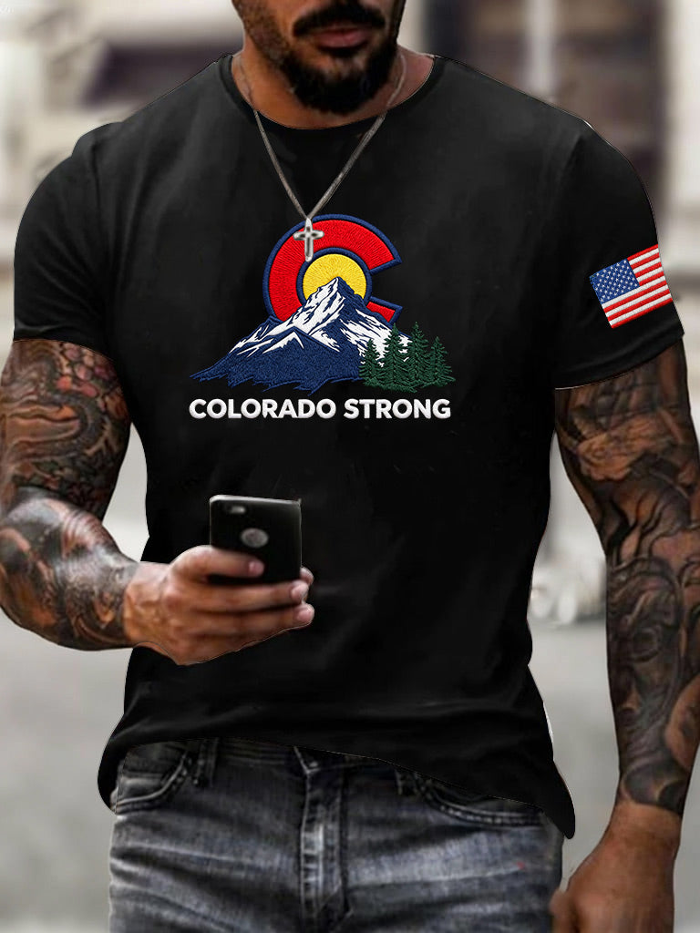 Male COLORADO STRONG Printed T-Shirt