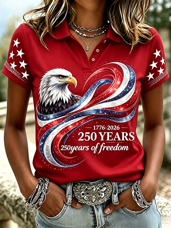 Women's Casual 250th Anniversary Print Top