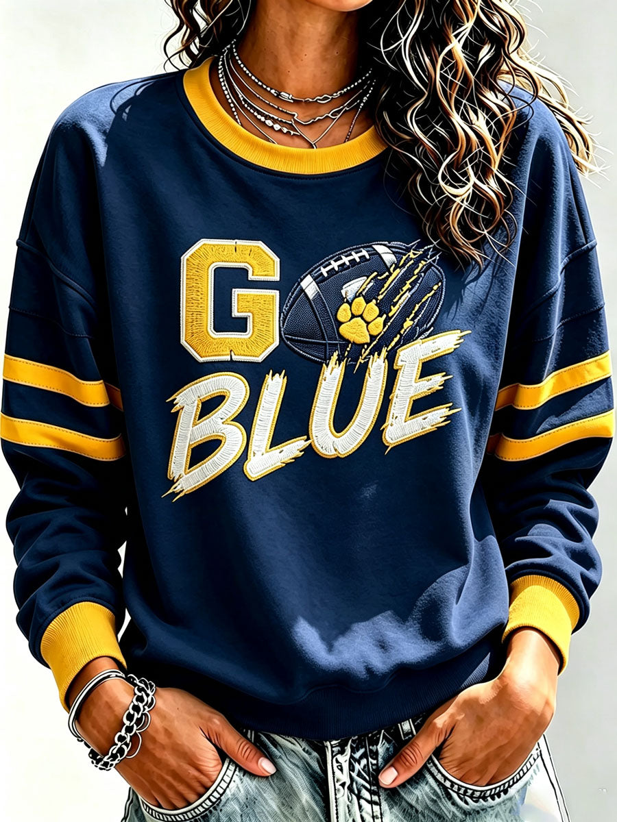 Women'S Retro Rugby Round Neck Sports Shirt