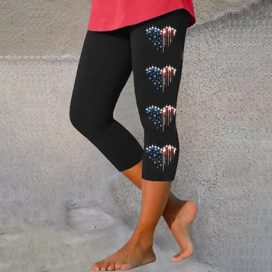 Women's  Flag Independence Day Print Casual Leggings