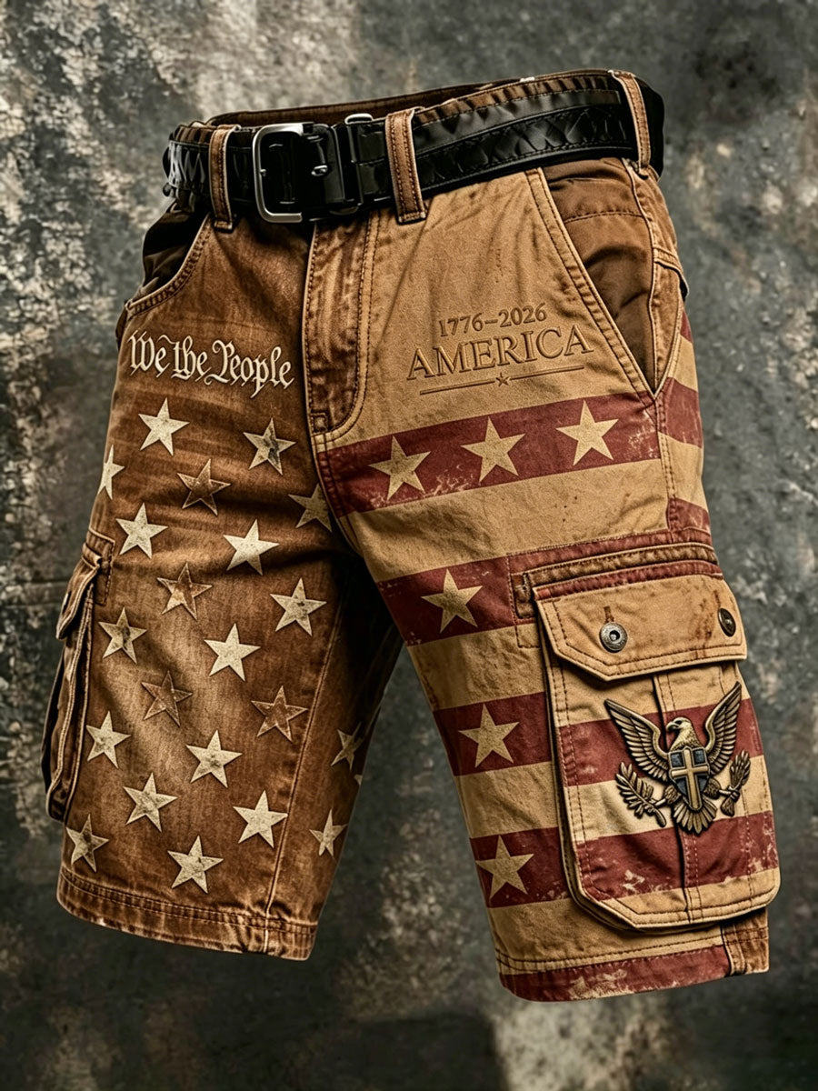 Men'S  Casual American 250Th Anniversary  Cargo Shorts