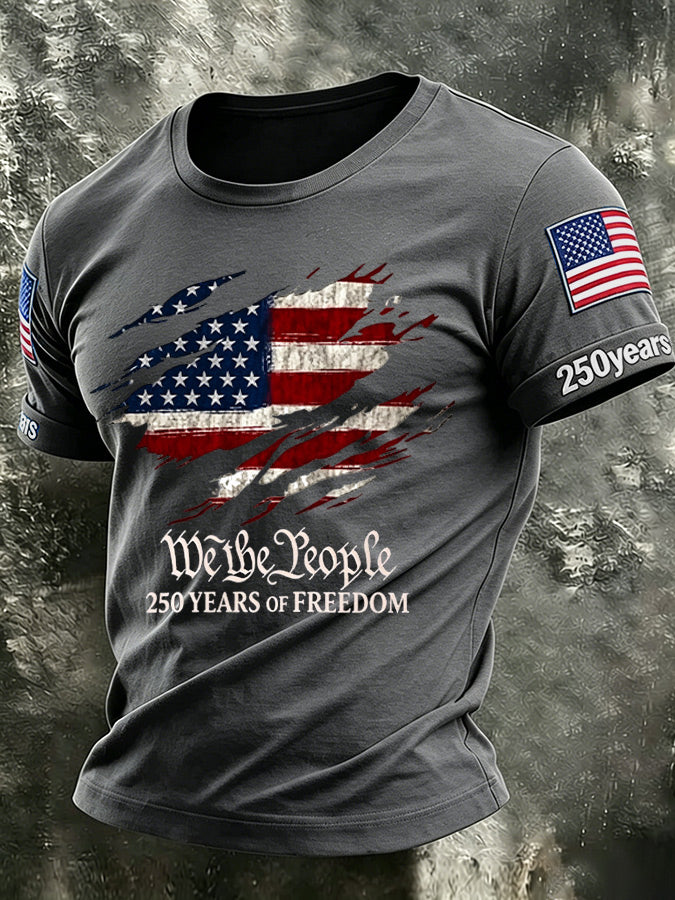 Men'S America Flag Printed Casual T-Shirt
