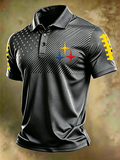 Men'S Football Print Polo T-Shirt