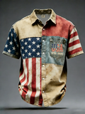Men's 250th Anniversary of Independence American Flag Cross Patriotic Shirt