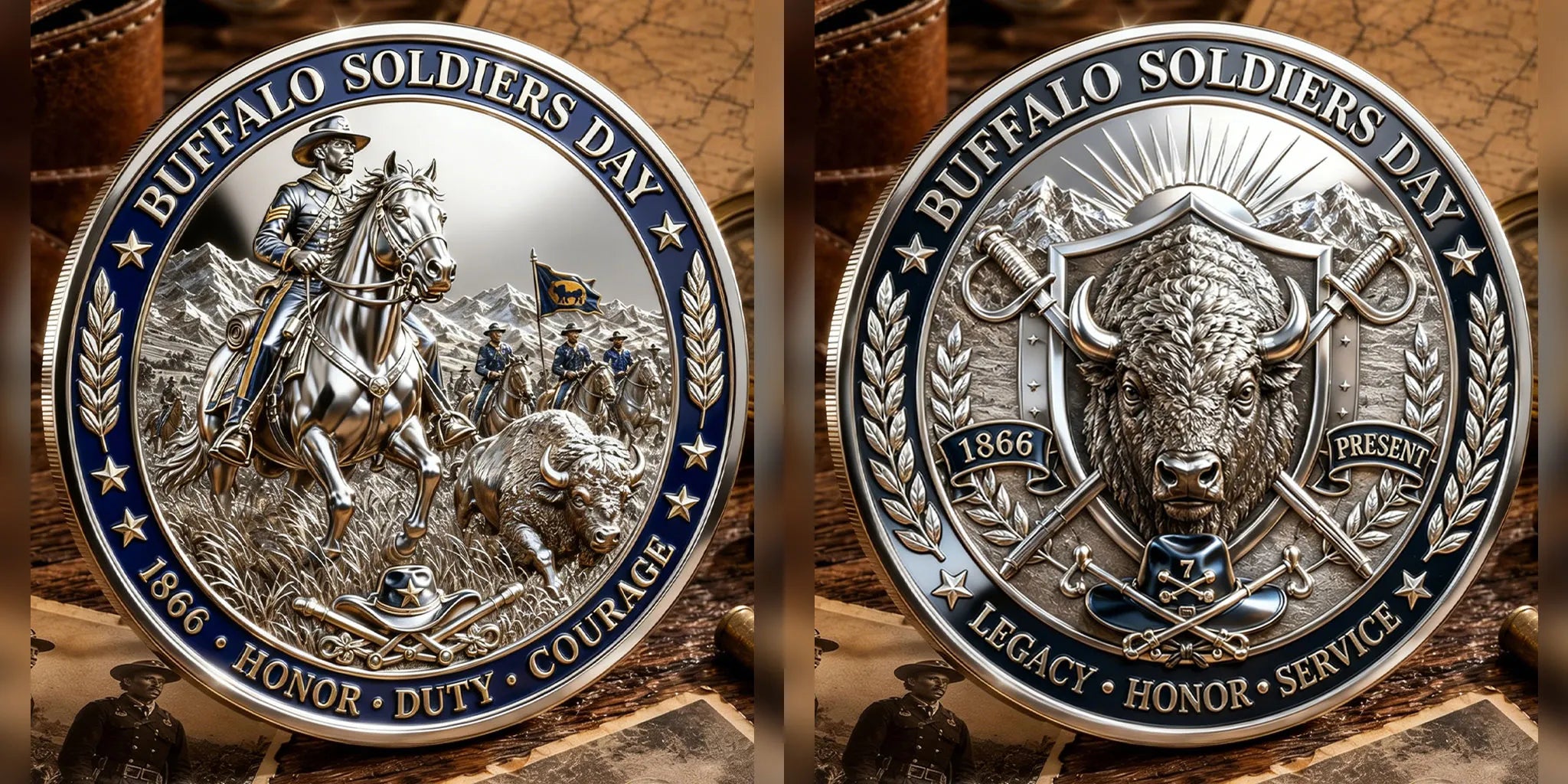 Buffalo Soldiers Day Commemorative Metal Medal