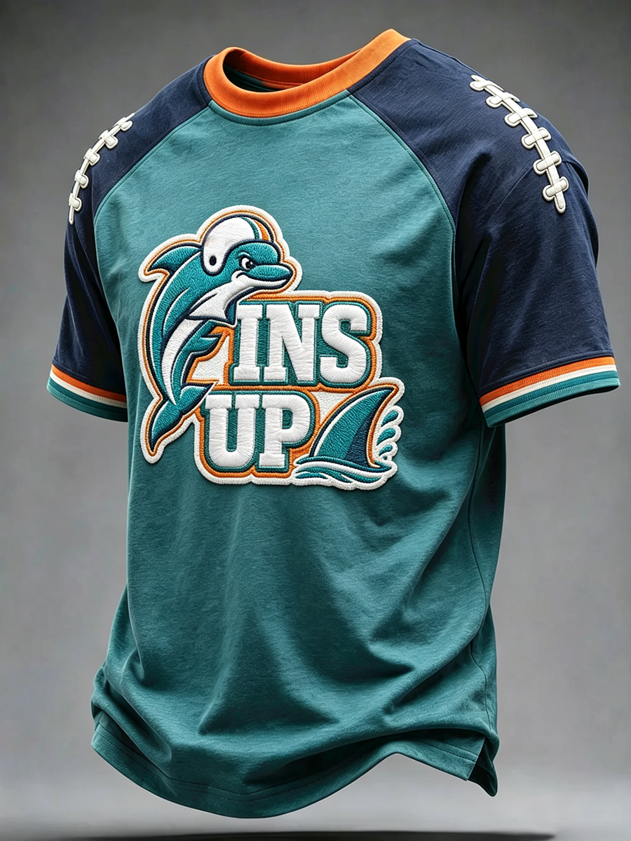 Men'S Football Print Short-Sleeved T-Shirt