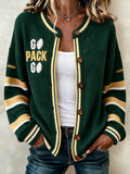 Women's American football knit cardigan