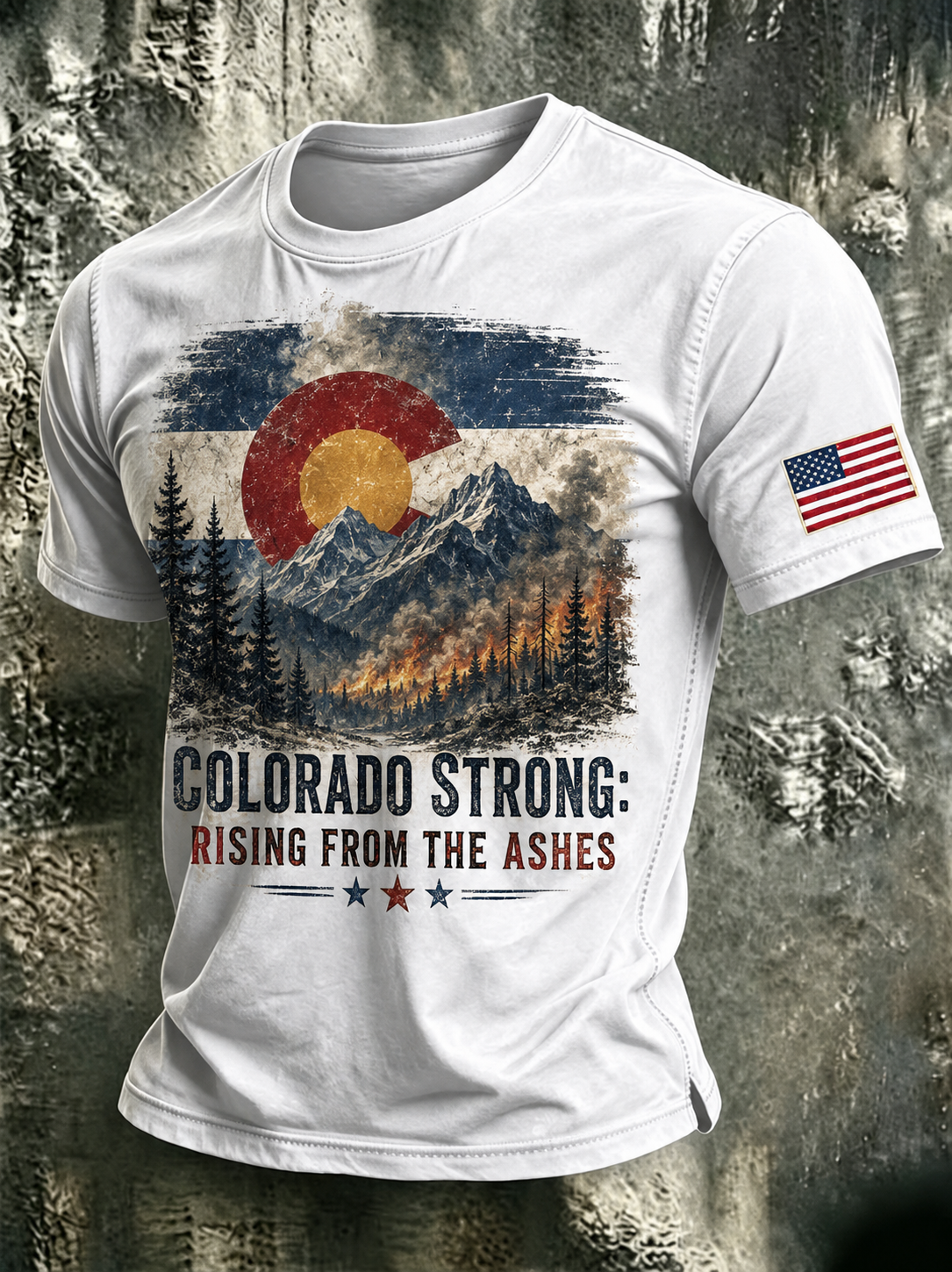 Men'S Colorado Strong: Rising From The Ashesn Printed T-Shirt