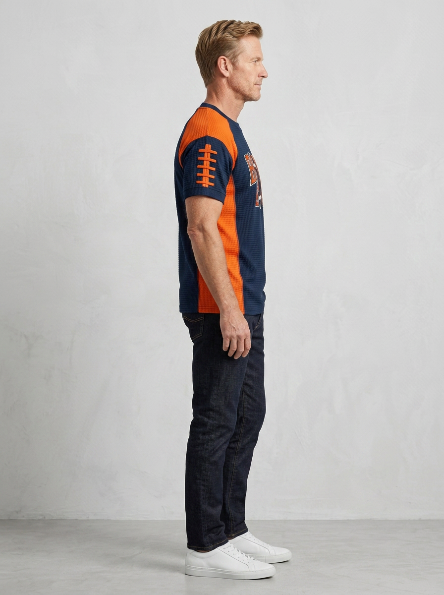 Men's Denver Broncos Football Logo Printed T-shirt