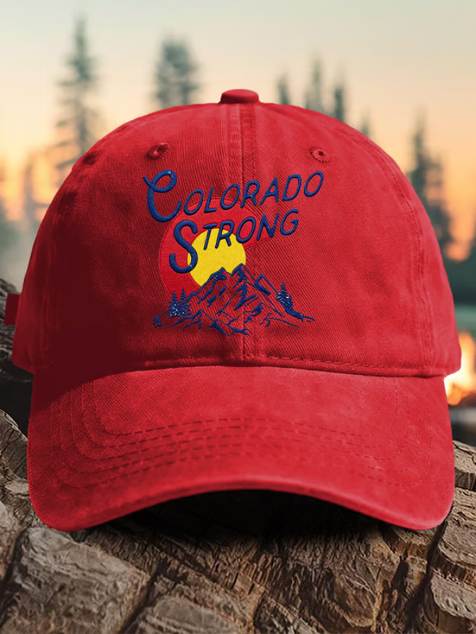 Retro Colorado Strong Colorado Wildfires Praying For The Firefighters Print Baseball Cap