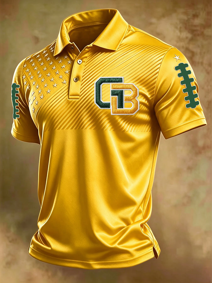 Men'S Football Printed Polo Shirt