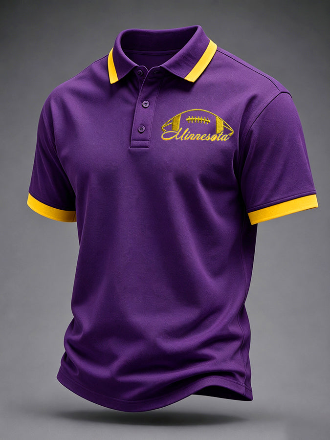 Men's Football Printed Casual Polo Shirt