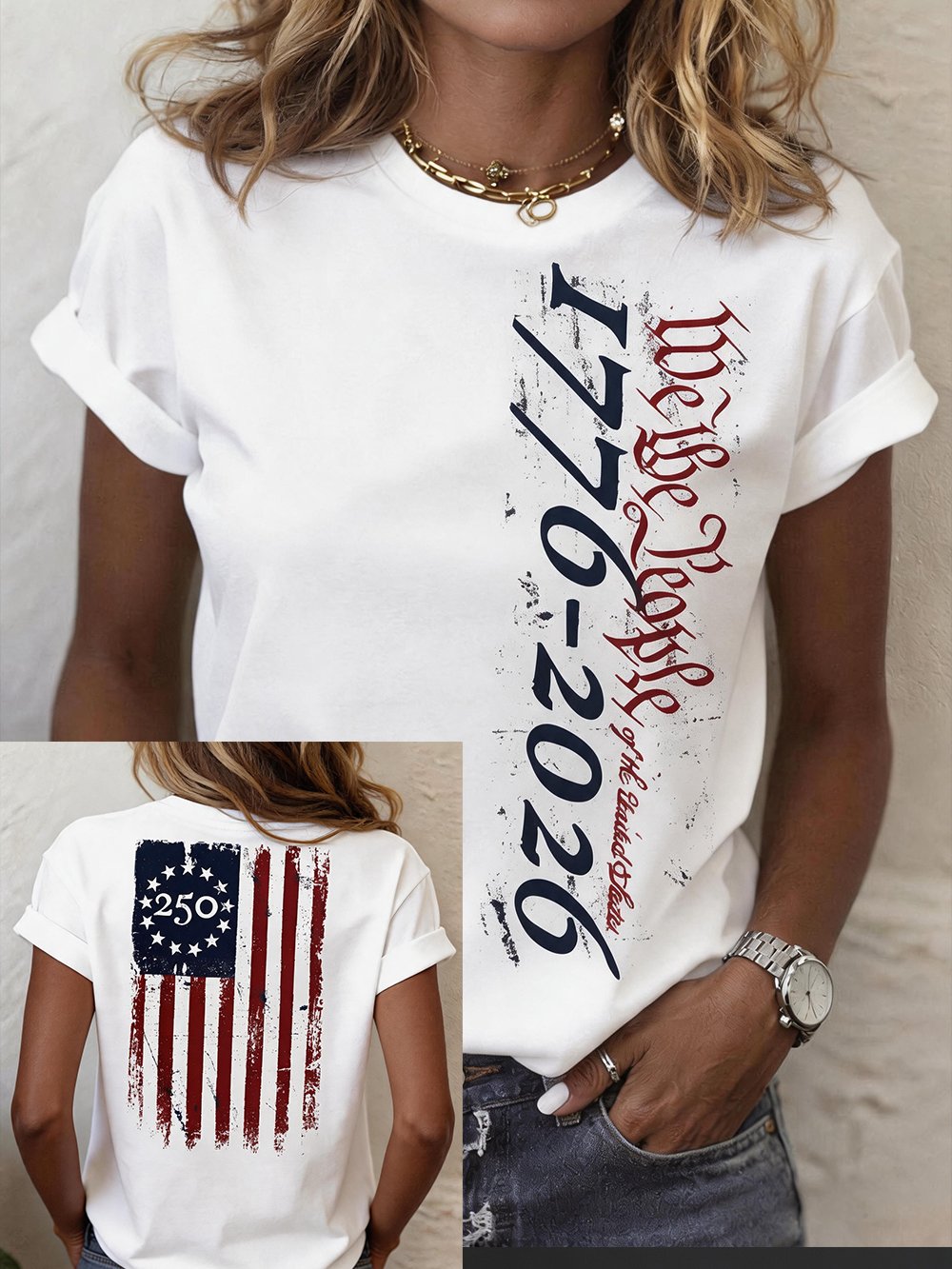 Women's U.S. 250th Anniversary Crew Neck Short-Sleeve T-Shirt