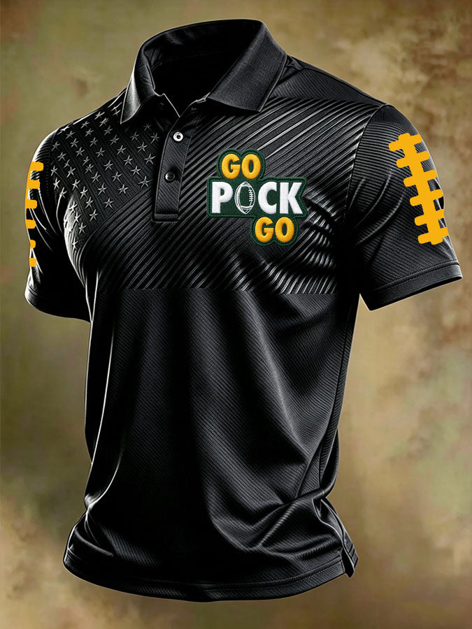Men'S Football Printed Polo Shirt