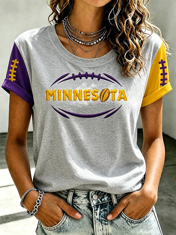 Women's Football Print Short-Sleeve T-Shirt