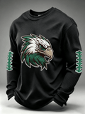 Men'S Casual Football Waffle Round Neck Top
