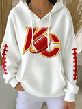 Women's Football Print Casual Sweatshirt