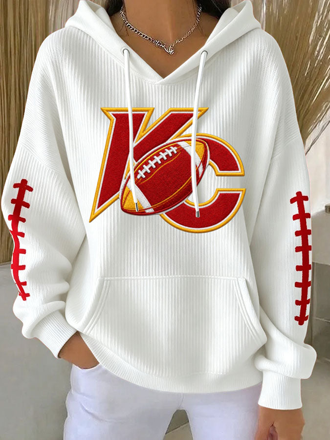 Women's Football Print Casual Sweatshirt