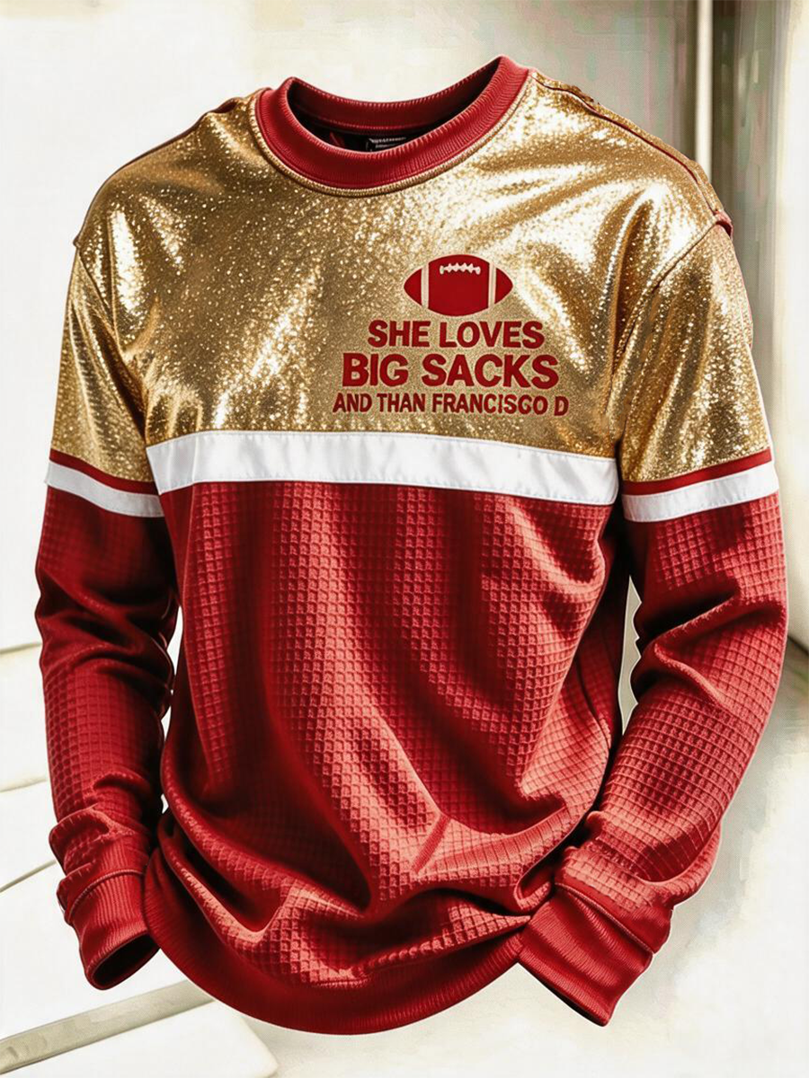Men'S Football Fans Printed Waffle T-Shirt