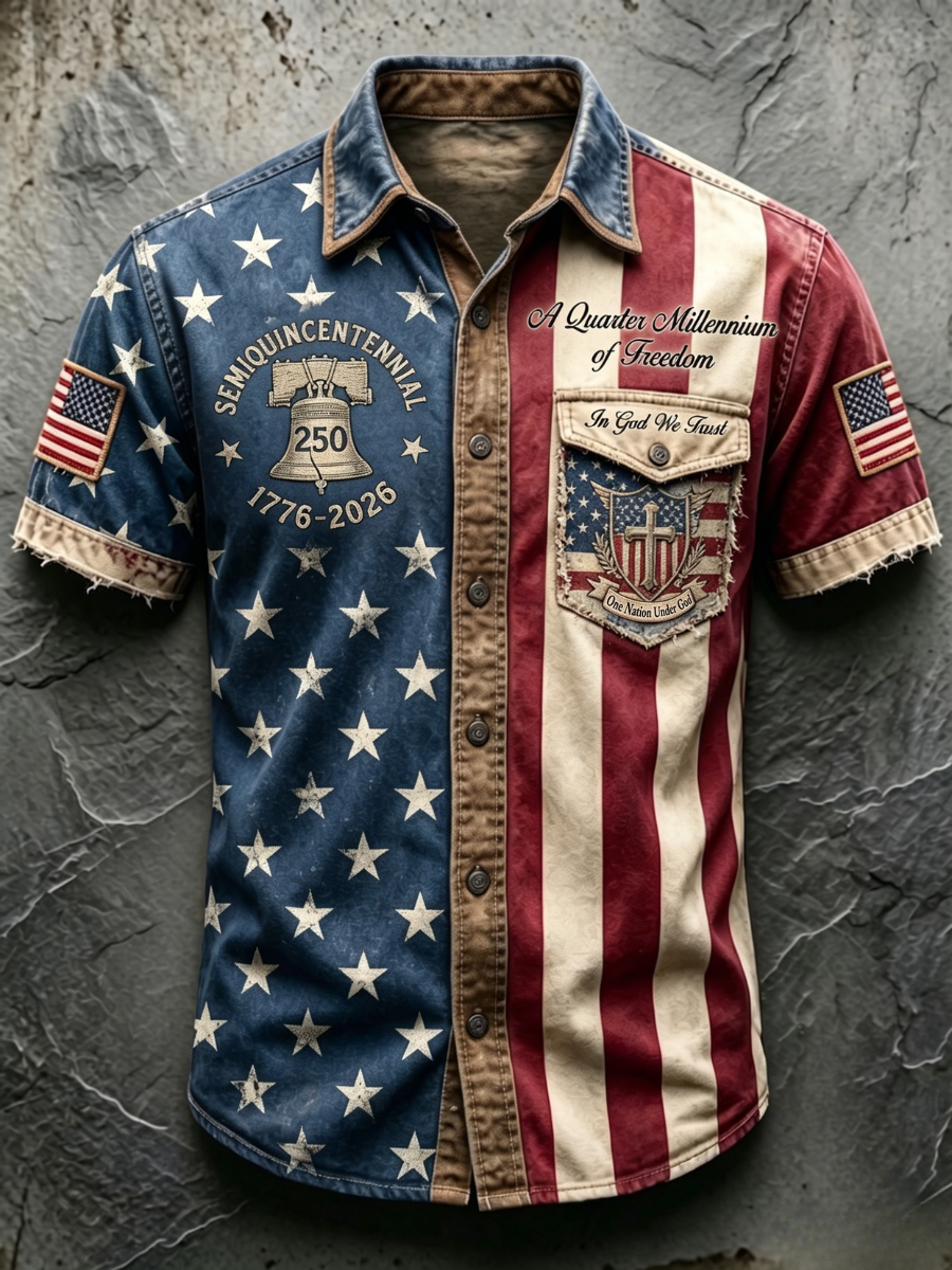 Men'S 250Th Anniversary National Print  Shirt