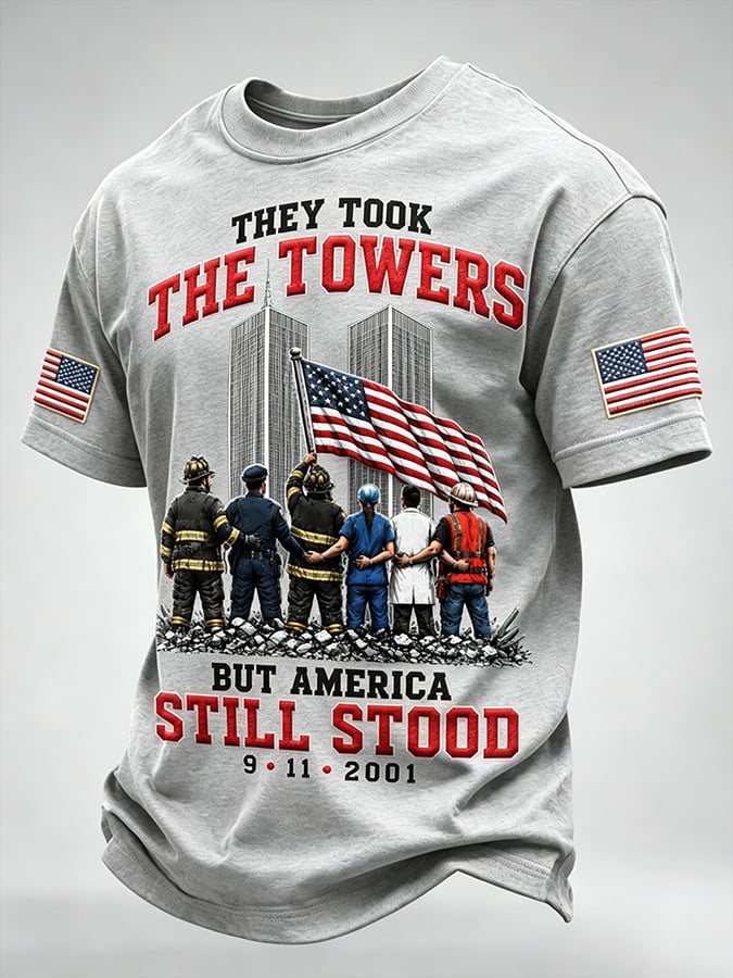 Men's 9.11 Never Forget Printing  T-Shirts
