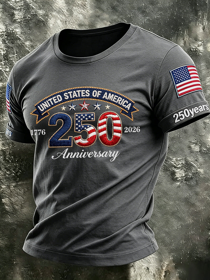 Men'S America Flag Printed Casual T-Shirt