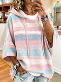 Women'S Casual Gradient Striped Hooded Top