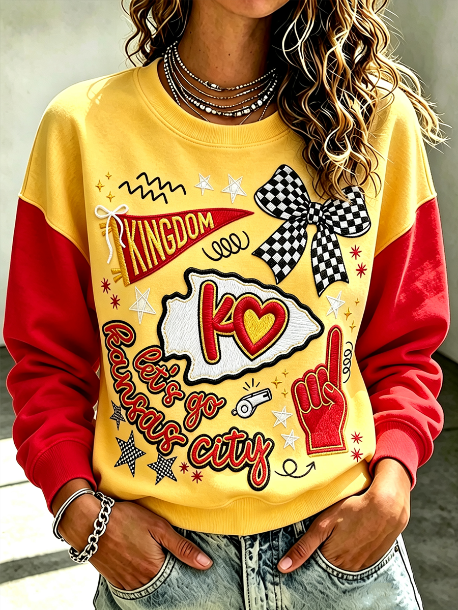 Women's Football Printed Casual Sweatshirt
