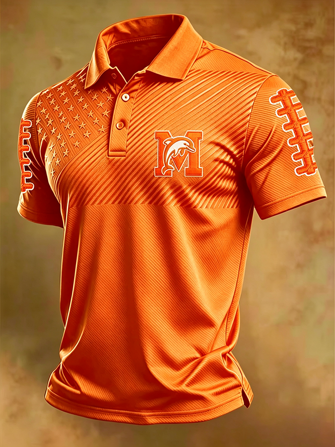 Men'S Retro Football Polo Shirt