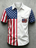 Men's Casual American Independence Day Printed Shirt