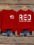 Women's Red Friday Print Casual Sweatshirt