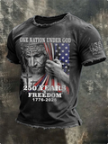 Men's American Flag Printed Casual T-shirt