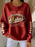 Women'S Football Print Casual Sweatshirt