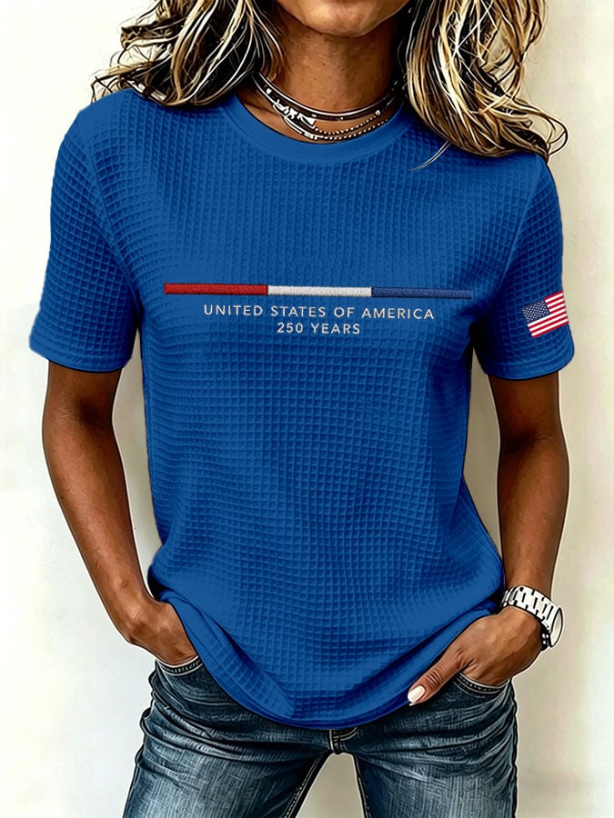 Women's United States 250TH Anniversary Print Waffle T-shirt