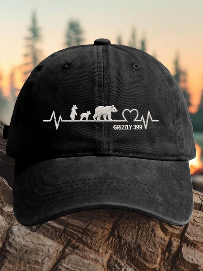 Retro Queen Of The Tetons Grizzly 399 Print Baseball Cap