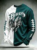 Men's Eagles Football Fan Round Neck Waffle Hoodie