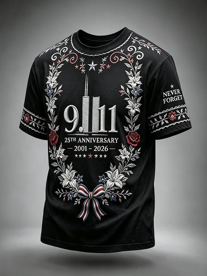 Men's "Never Forget 9/11" Design Comfortable T-Shirt