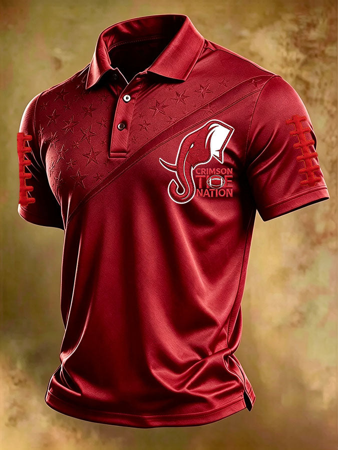Men'S Retro Rugby Collar Polo T-Shirt